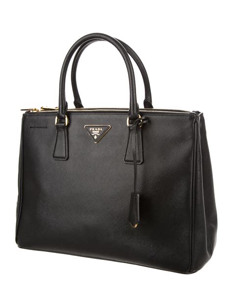 prada saffiano lux medium double zip tote|Prada large tote bag black.